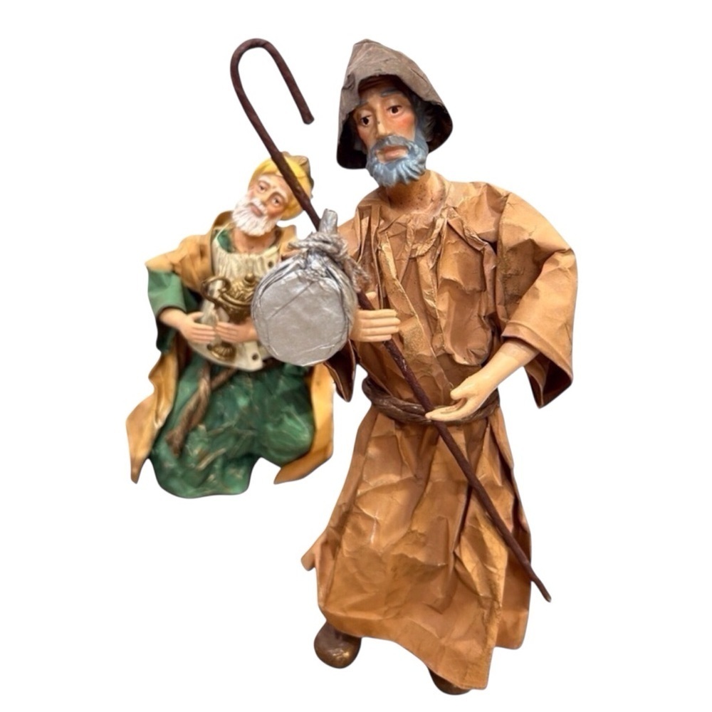 Nativity Scene Vintage 8-Pc Paper Mache Multi-Color Christmas/Holiday Decor EUC - Picture 9 of 15